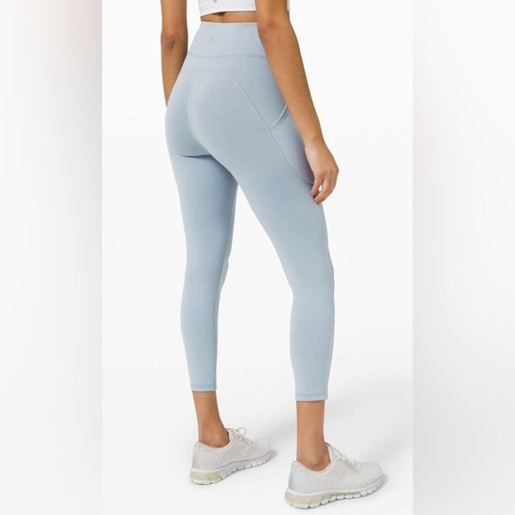 Lululemon Invigorate High Rise Tights Leggings 25” With Pockets Chambray Size 2 - Picture 4 of 12